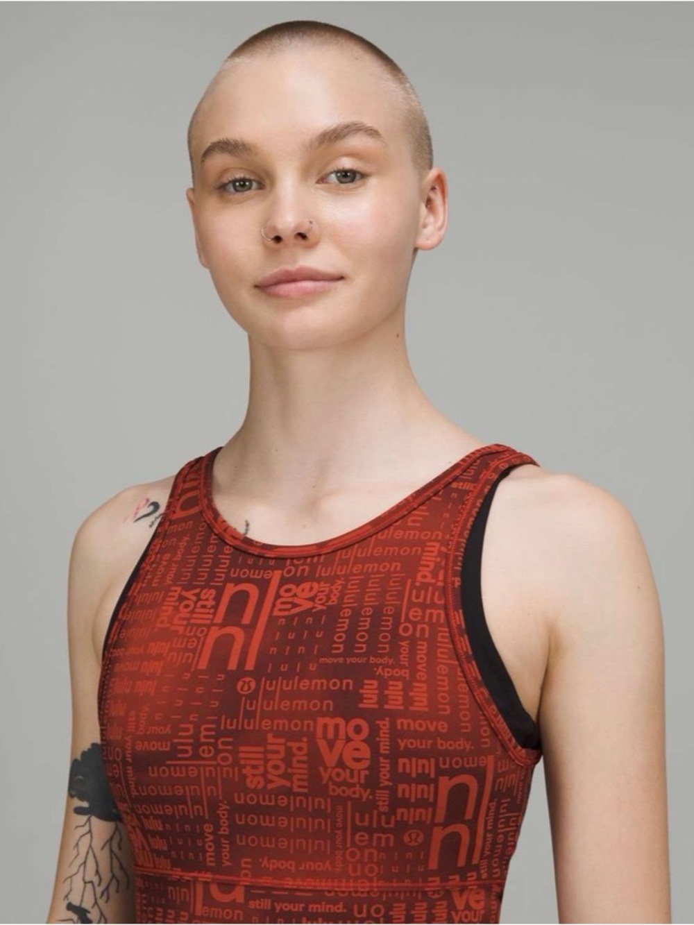 Lululemon Power Pivot Everlux Tank *Motif Logo Print Red Size 4 NWT Rare